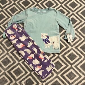 NEW Carter's Polar Bear Fleece Pajama Set Size 2T